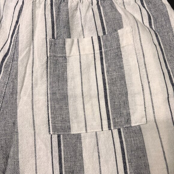 GAP 4" Pull On Striped Linen Blend Shorts With Pockets Drawstring Large - Picture 4 of 15